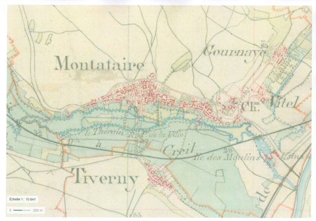 Montataire - Umap - carte d'état major de Montataire 1822-1866