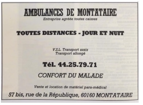 57 bis Rue de la République -A- Ambulances de Montataire