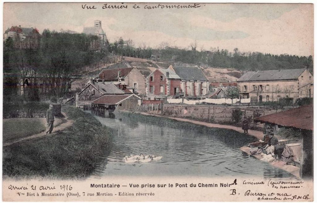 Montataire vue du pont du chemin noir avant detournement riviere